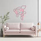 Pink Powerpuff Girl Metal Wall Art – Cartoon Inspired Modern Home Decor - KAFGP178