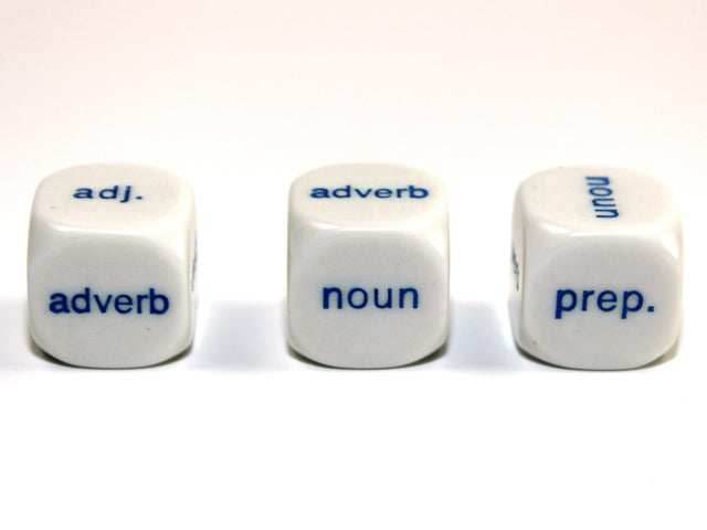 16mm d6, 6 Parts of Speech Verb Preposition Adverb Conjunction Adjective Noun (per die) - 