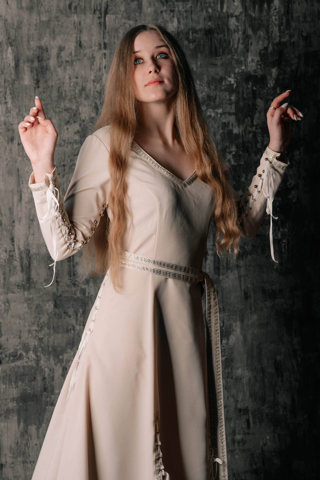 Elegant Lace-Up Violet Dress - S / Violet