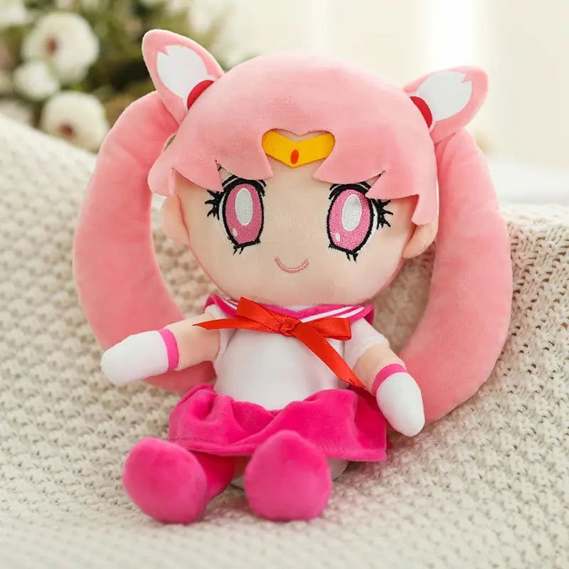Kawaii Sailor Moon Plush Toy, Moon Cat Moon Hare Cute Girl Heart Filled Anime Doll Bedroom Decoration 25CM