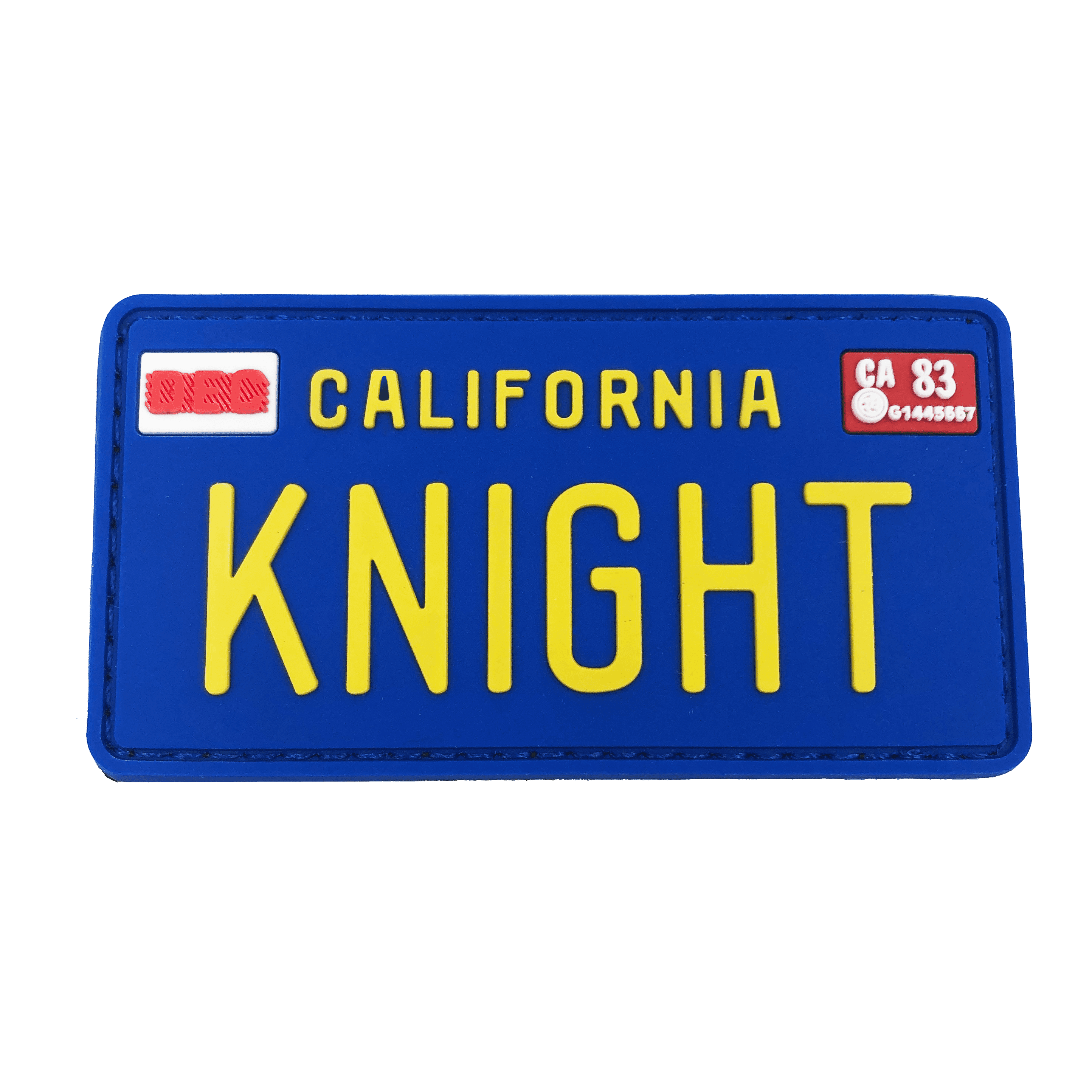 KK-016 KNIGHT Rider License Plate PVC Patch with hook and loop KITT - 
