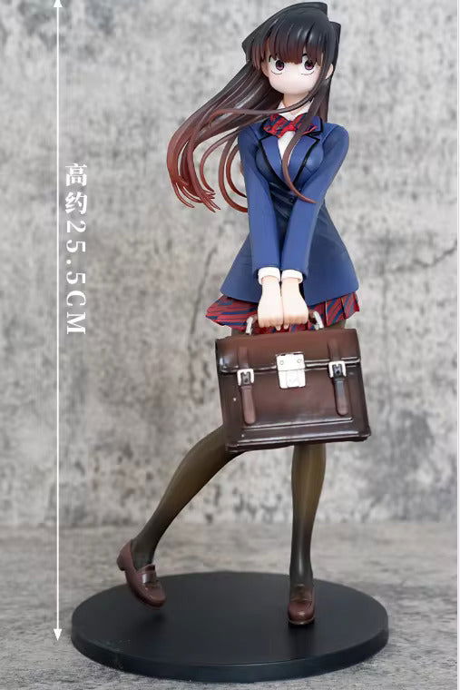 Komi Shouko Anime Figure, Komi Can‘t Communicate School Uniform Action Figurines PVC Statue 25 CM