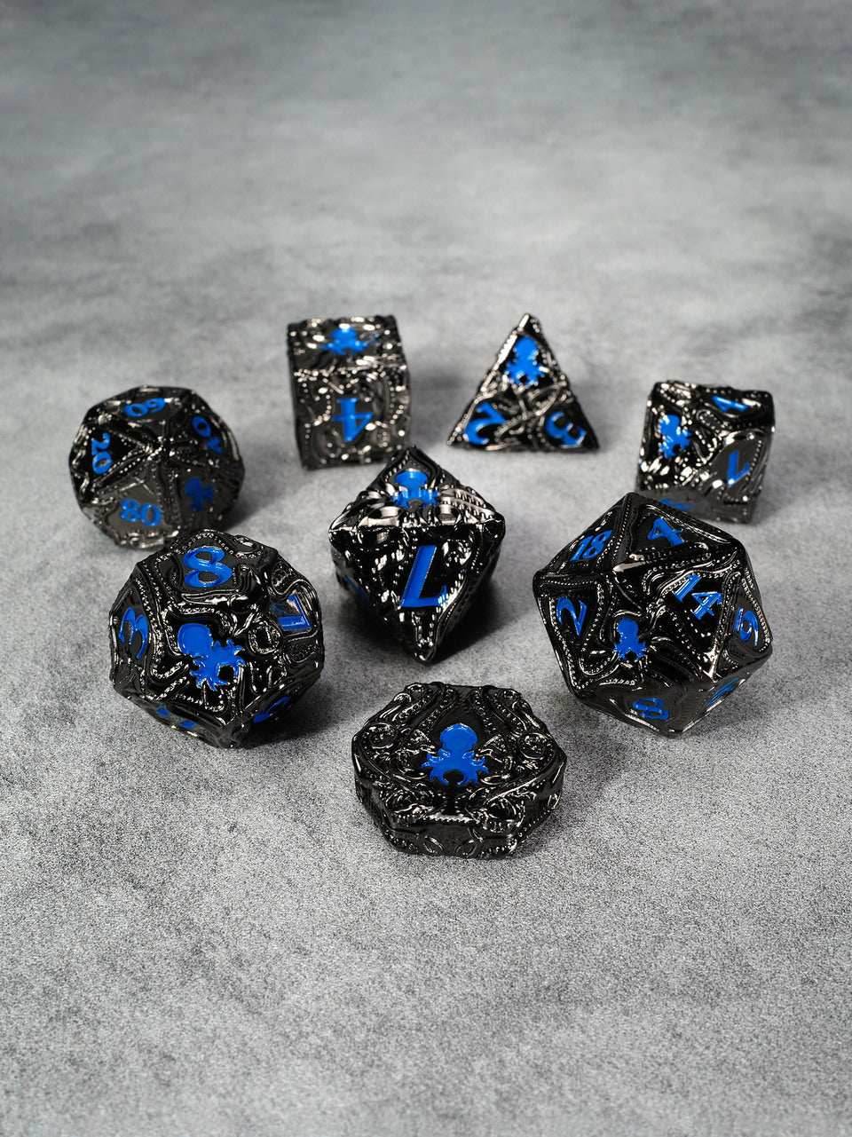 Kraken's Reach 8 pc TTRPG Dice Set - Abyssal Reach