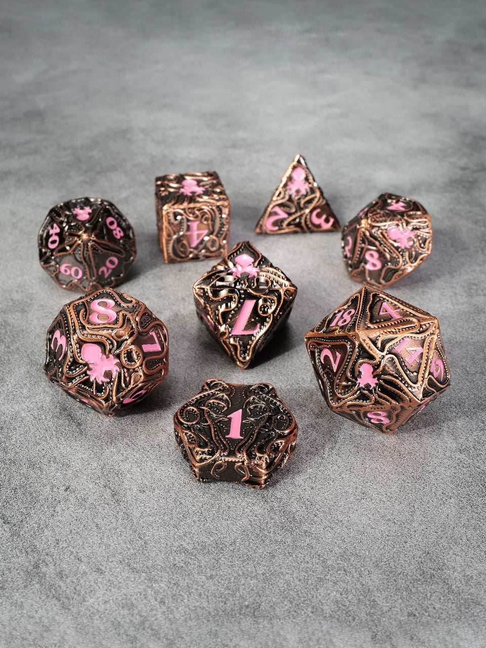 Kraken's Reach 8 pc TTRPG Dice Set - Rose Golem's Reach