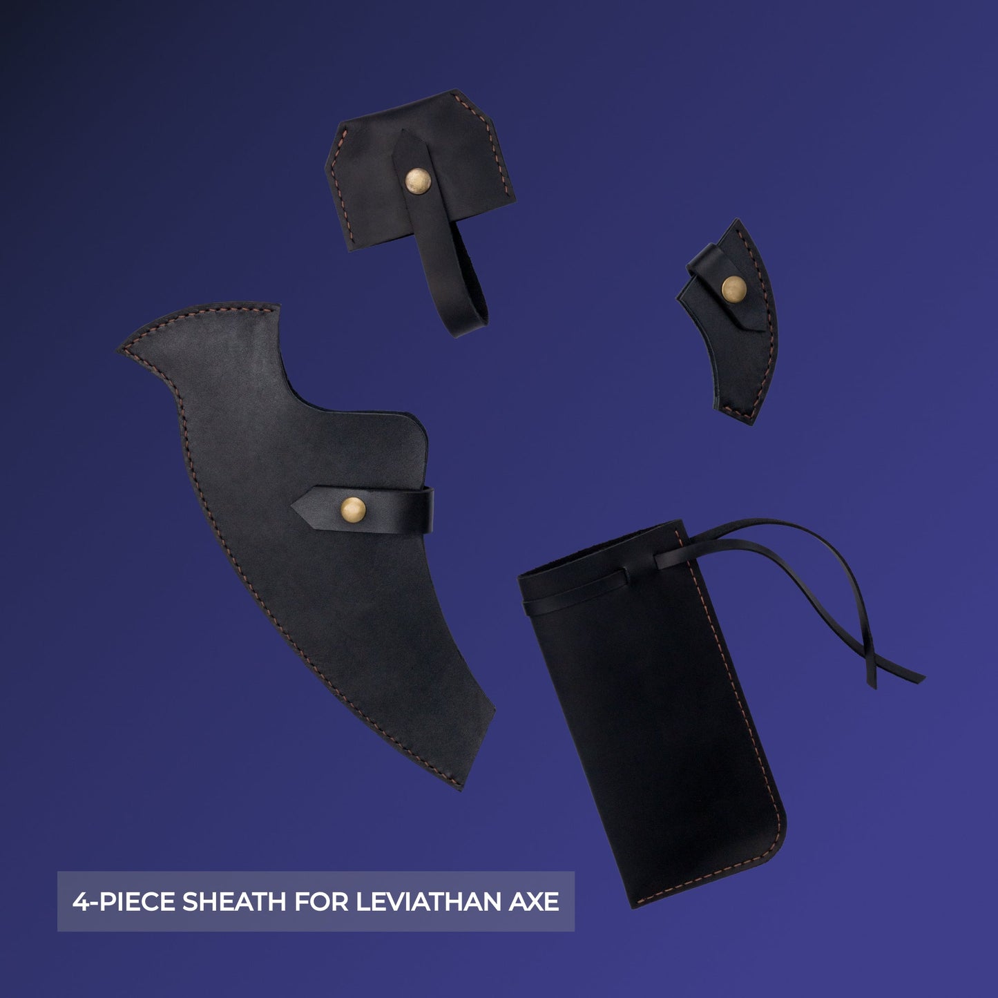 Handcrafted Leviathan axe with leather cover and glow in the dark runes