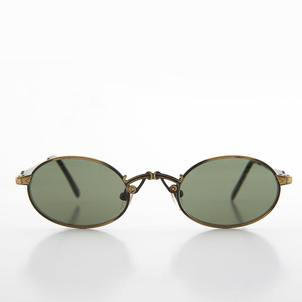 Small Oval Victorian Steampunk 90s Sunglass - Leon 1