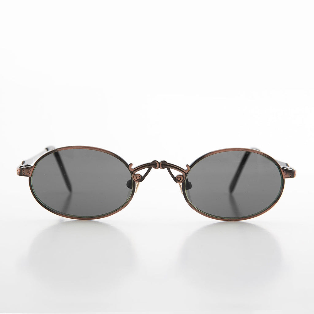 Small Oval Victorian Steampunk 90s Sunglass - Leon 1