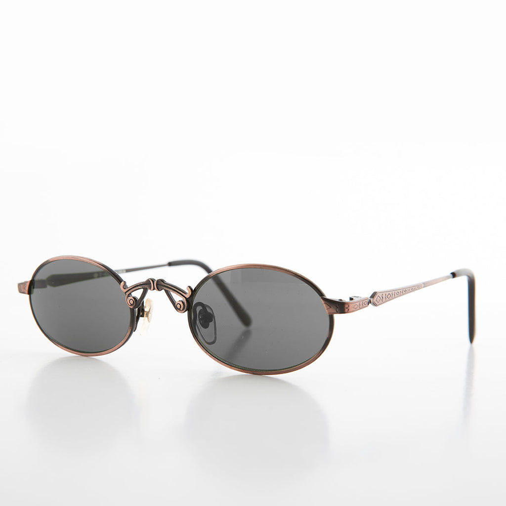 Small Oval Victorian Steampunk 90s Sunglass - Leon 1