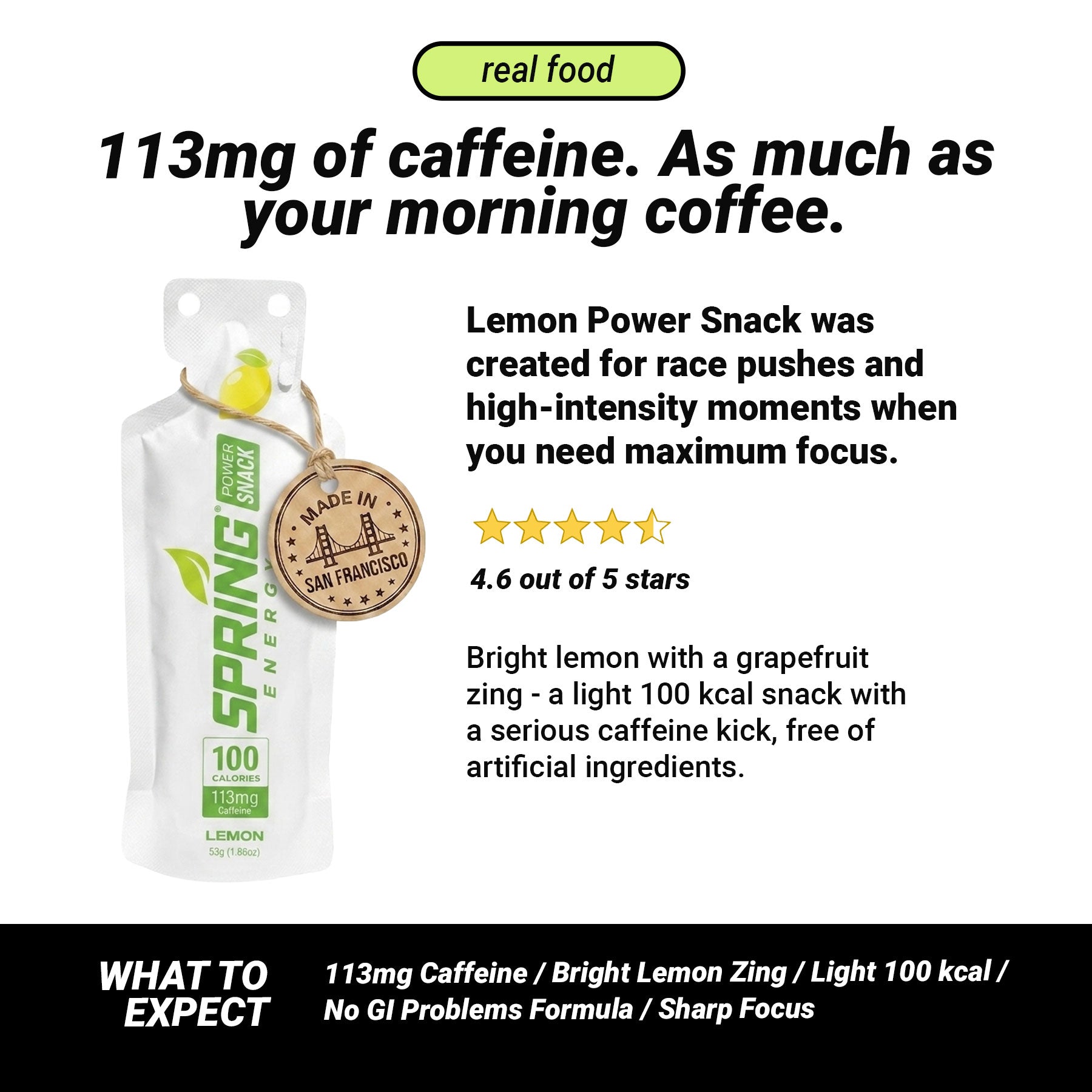Lemon Power Snack with 113 mg of Caffeine 100 Kcal