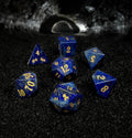Kraken Dice - Lapis Lazuli Semi-Precious Gemstone 7 pc Dice Set - 