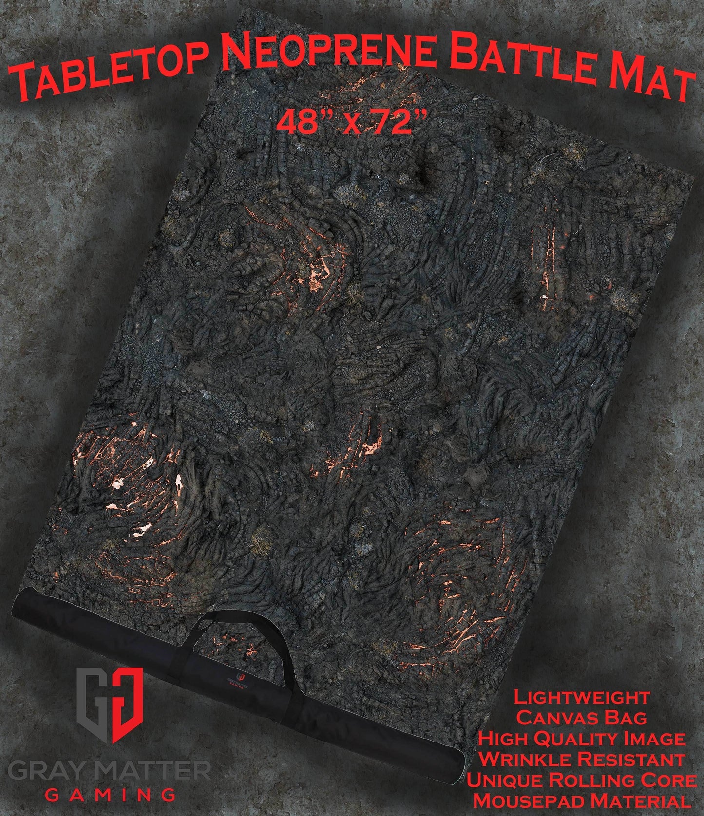 Lava Flows - Neoprene Battle Mat with Bag - 44x60