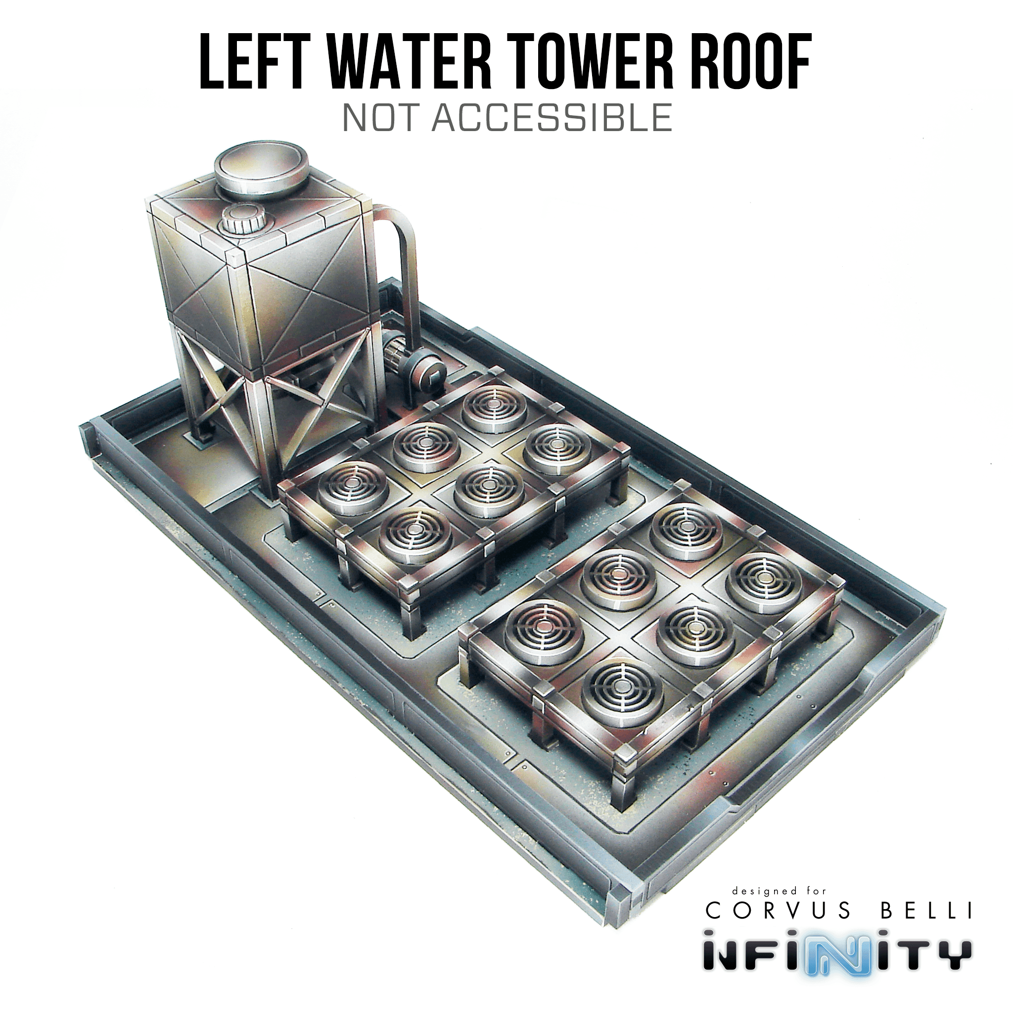 Xiguan Components - Roofs - Left Water Tower / Bare MDF