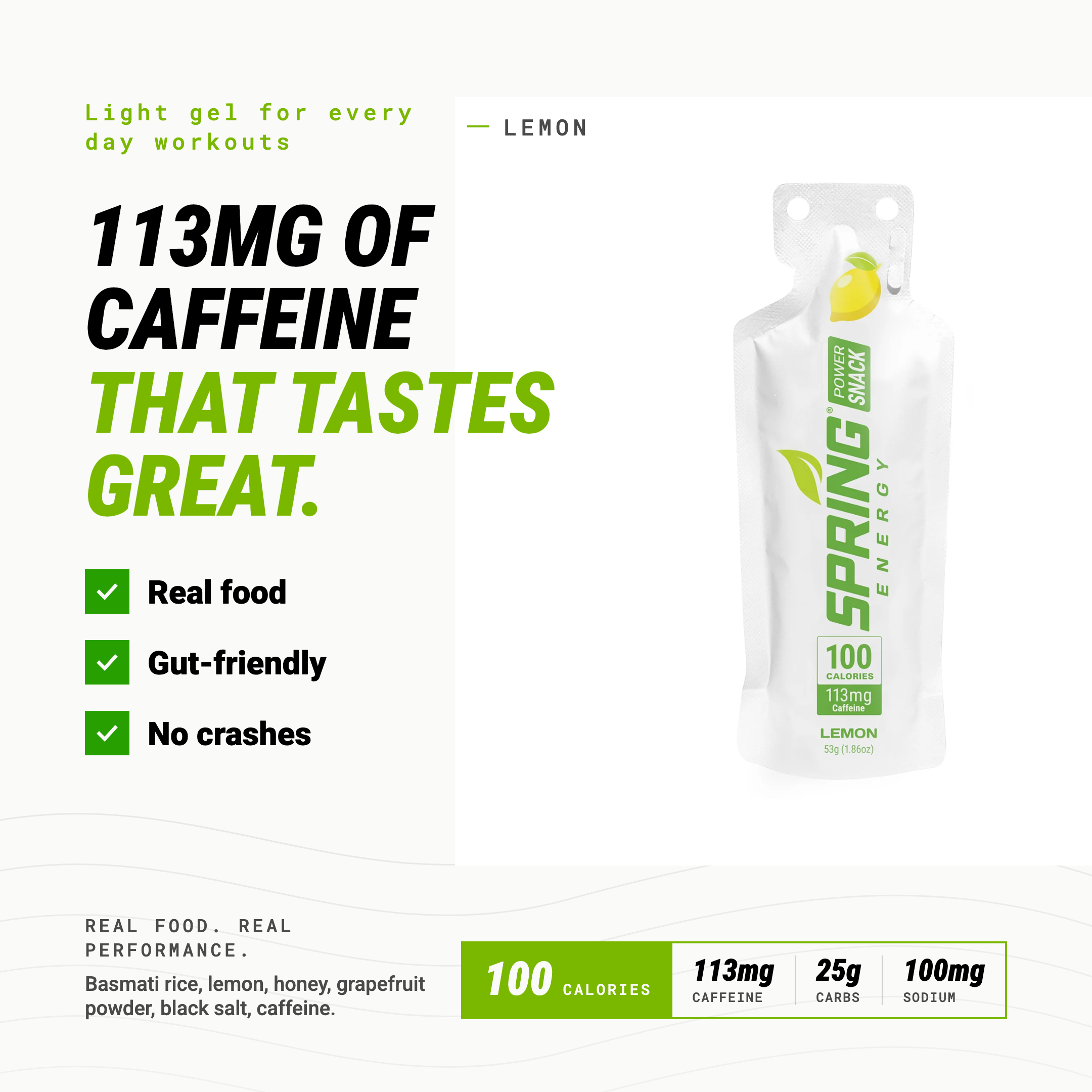 Lemon Power Snack with 113 mg of Caffeine 100 Kcal