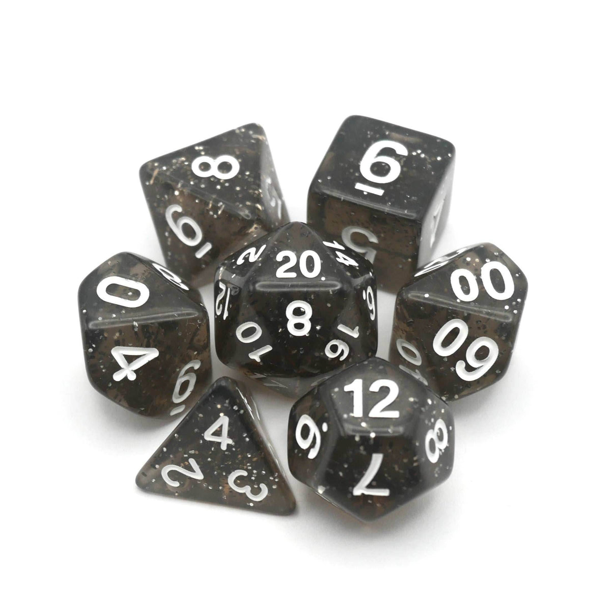 Essence of Licorice - 7 Piece DnD Dice Set | Acrylic RPG Gaming Dice - 
