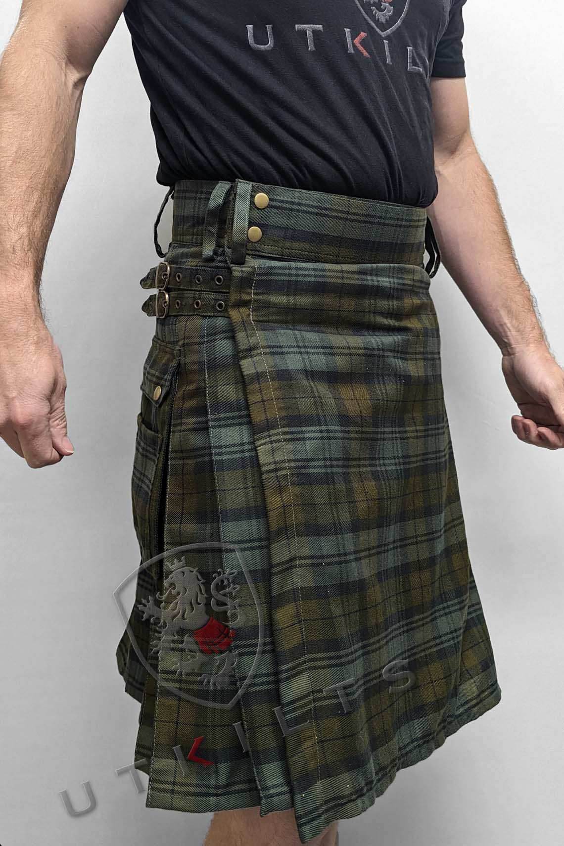 Standard Black Watch Weathered Tartan Utility Kilt - 30 / 22