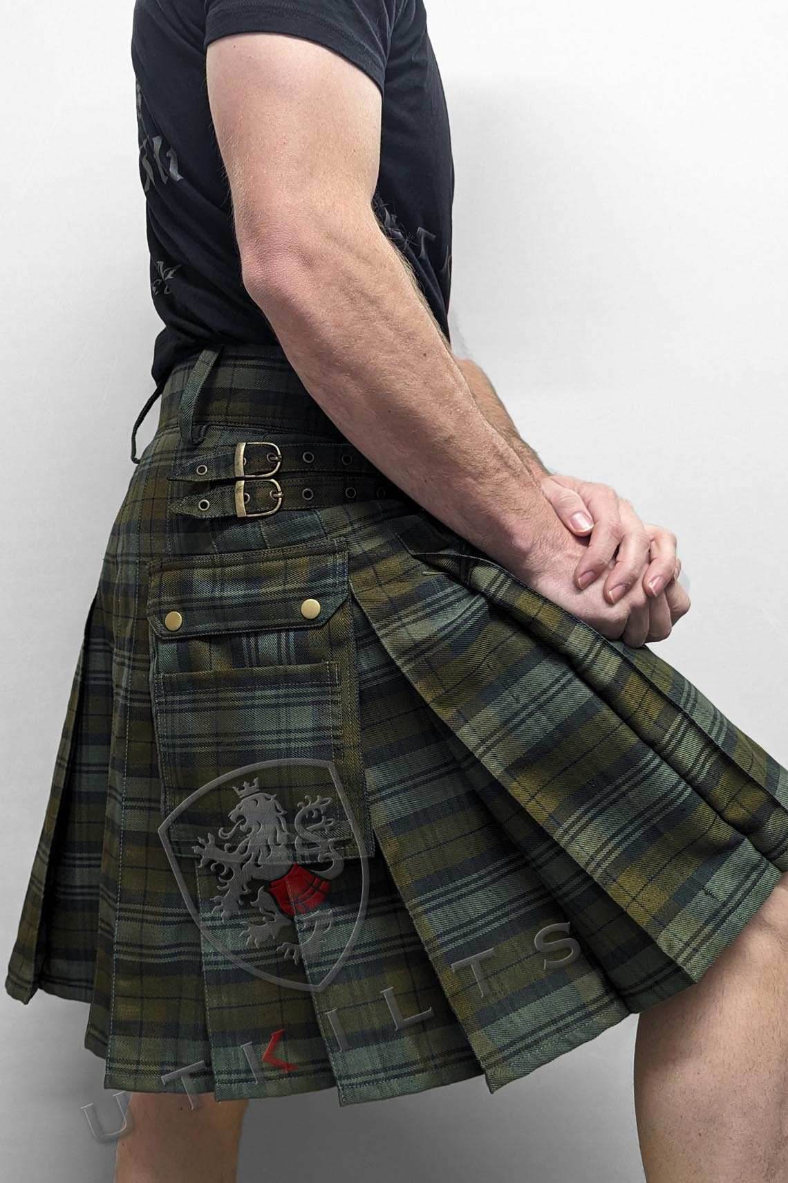 Standard Black Watch Weathered Tartan Utility Kilt - 30 / 22
