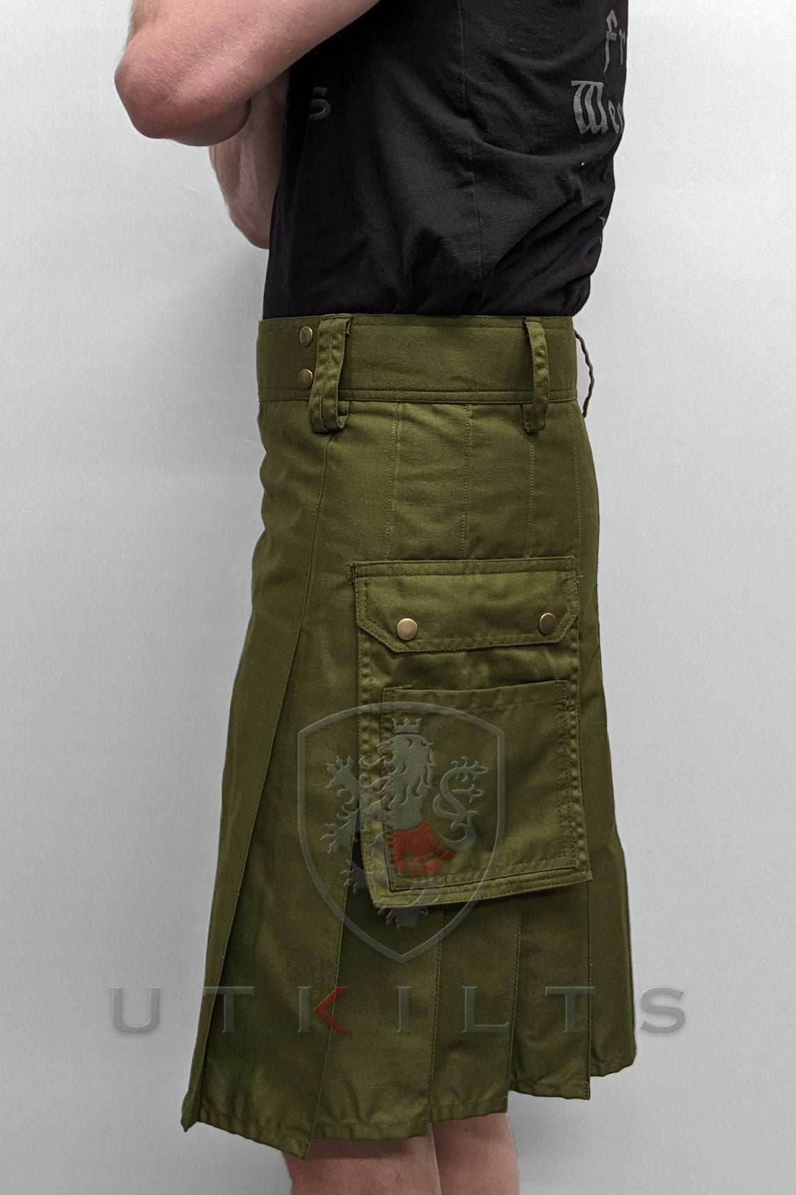 Utility Kilt – GlenLoch, Olive Green - 30 / 22