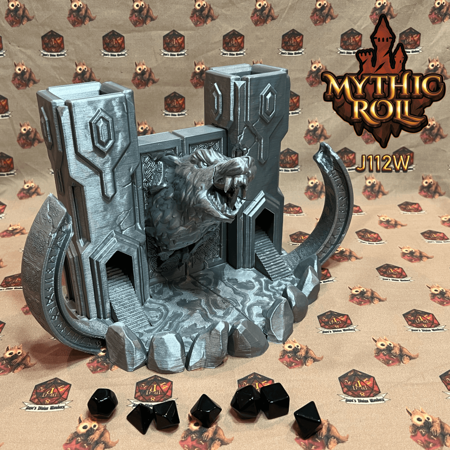 Mythic Roll Dice Tower - The Gate of Valalla - Black