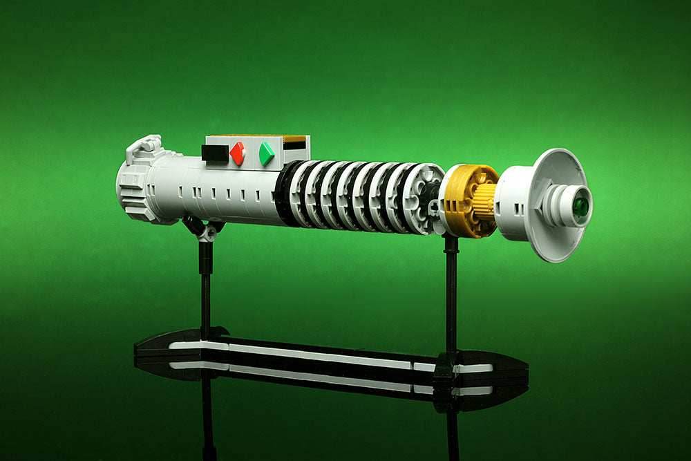 Luke Skywalker Return of the Jedi Lightsaber w/ Stand - Custom MOC made with LEGO bricks - 