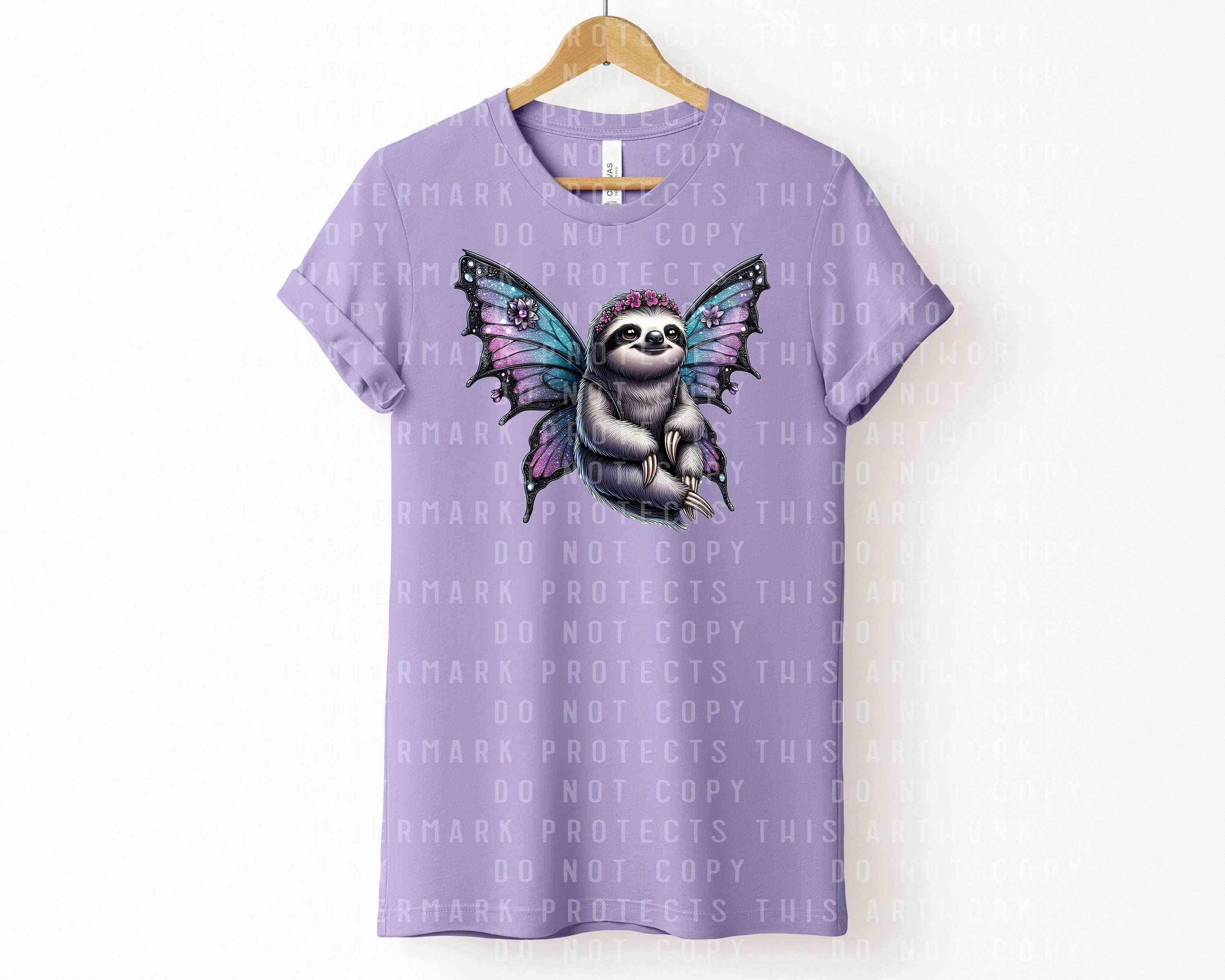 Goth Fairy Sloth Graphic Tee - S