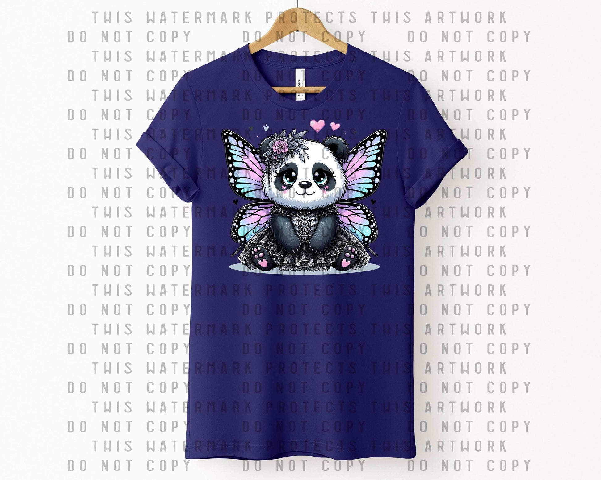 Goth Fairy Panda Graphic Tee - S