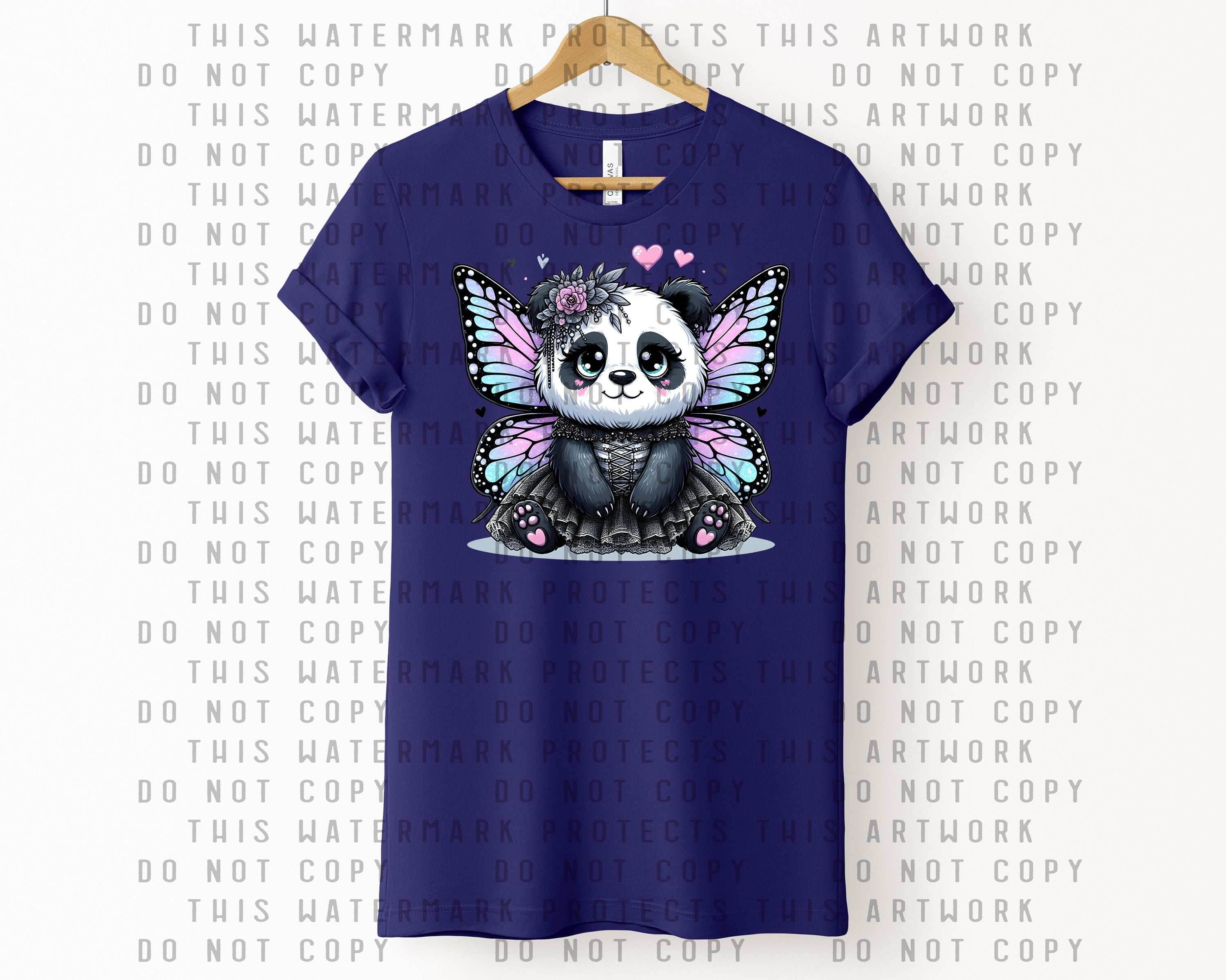 Goth Fairy Panda Graphic Tee - S