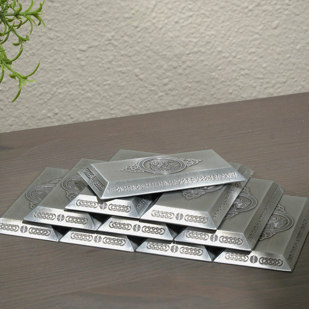 Fantasy Coins - Large Antique Silver Dwarven Bar (1) - 