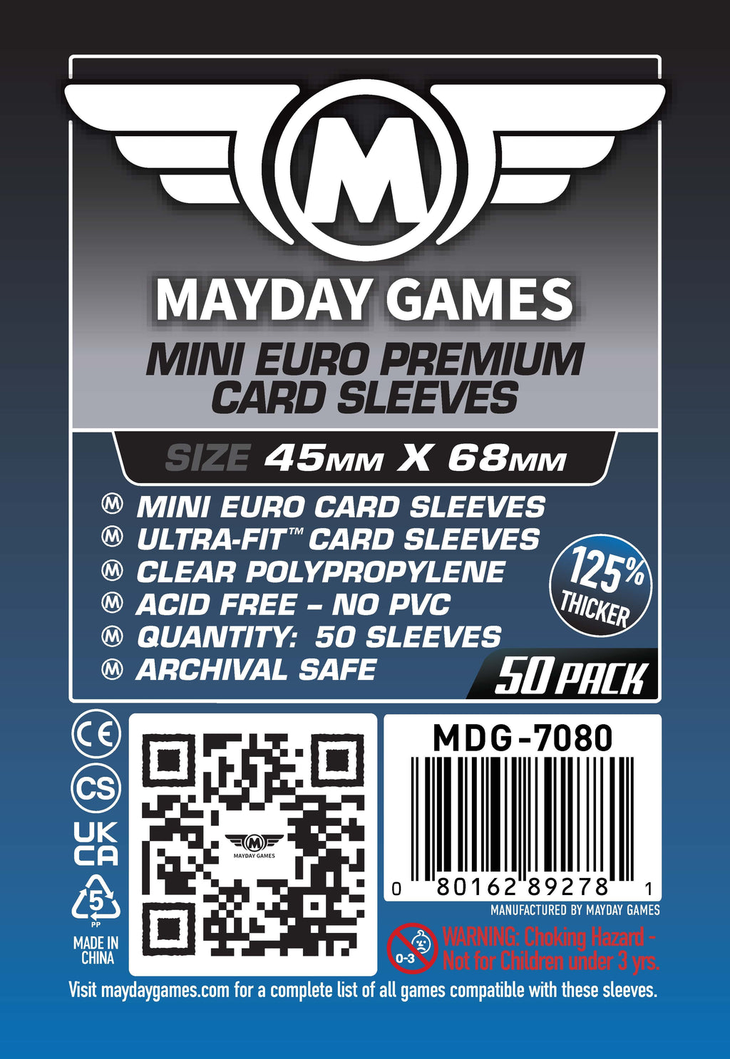 Mini Euro Card Sleeves (45x68mm) Standard 7035 or Premium 7080