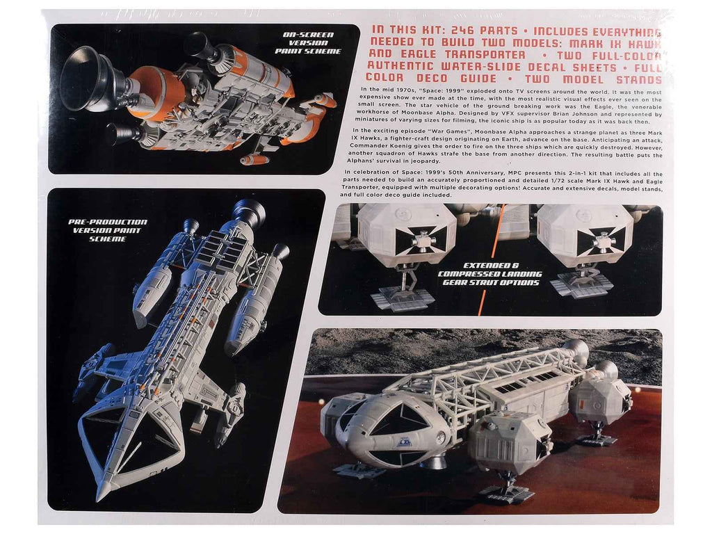 Skill 2 Model Kit Eagle and Hawk War Games Edition "Space: 1999" (1975-1977) TV Series 1/72 Scale Model by MPC