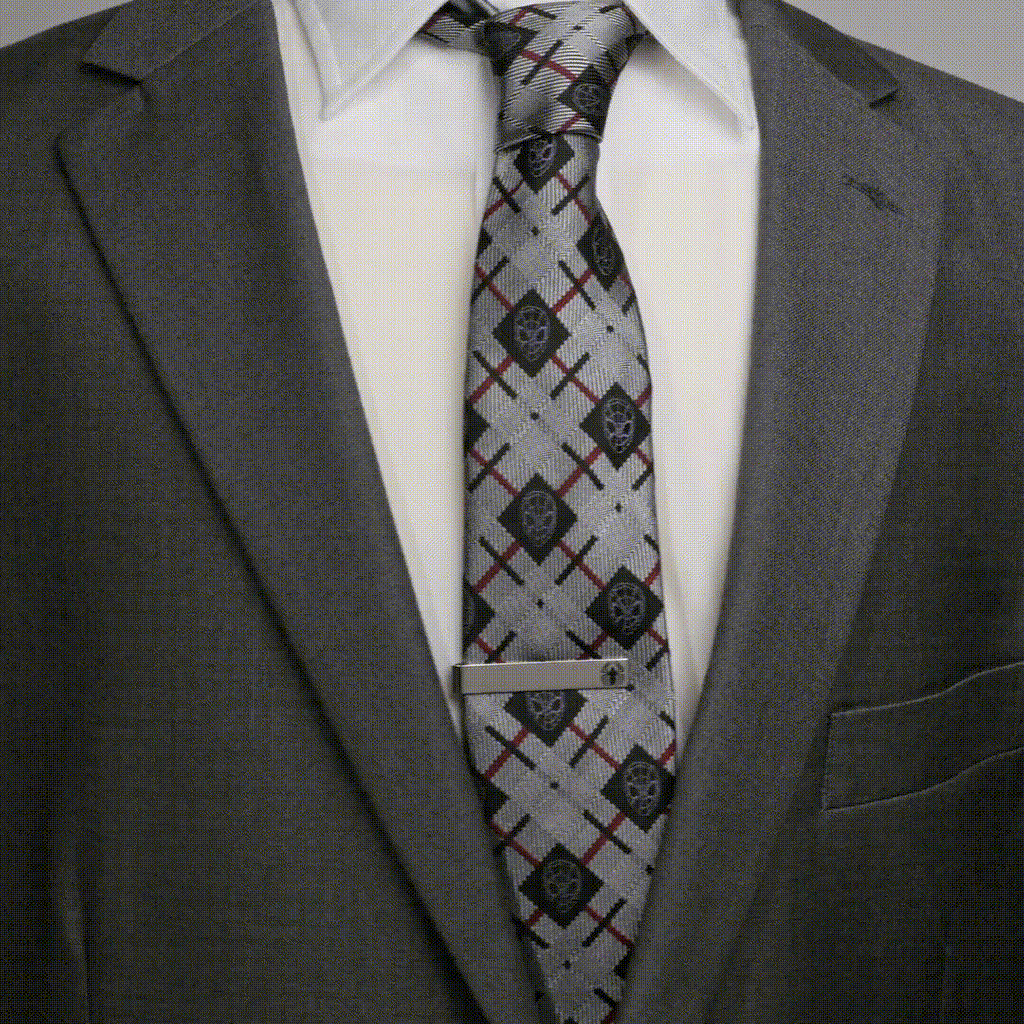 Marvel Spider-Man Plaid Black Men's Tie