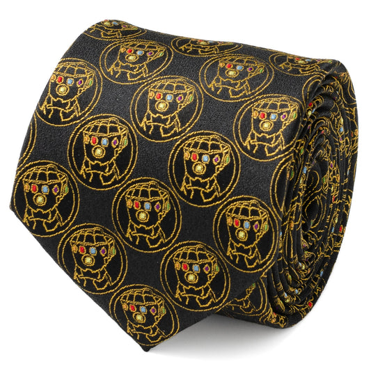 Marvel Thanos Infinity Gauntlets Men's Black Tie
