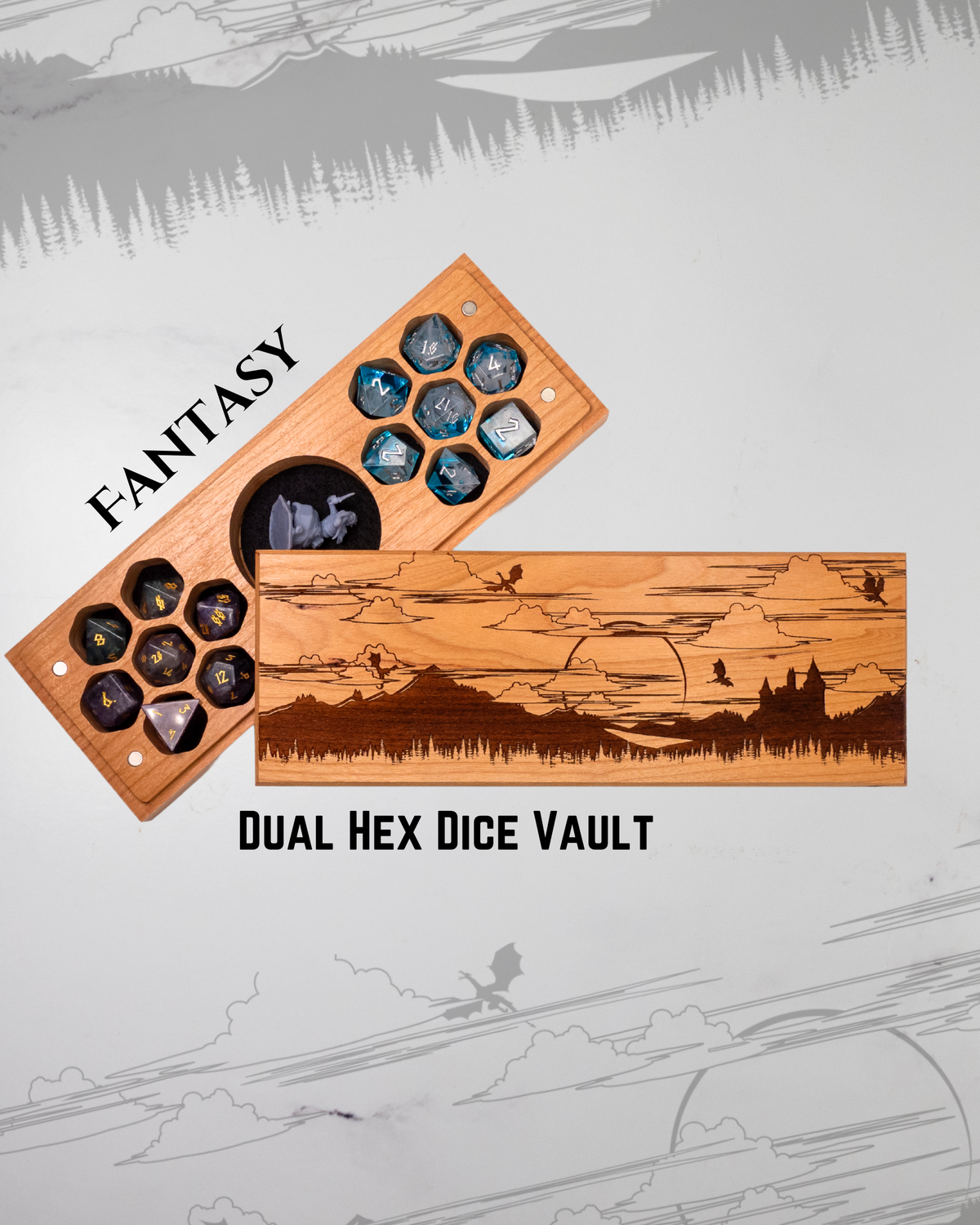 Fantasy | Engraved Dual Hex Dice Vault