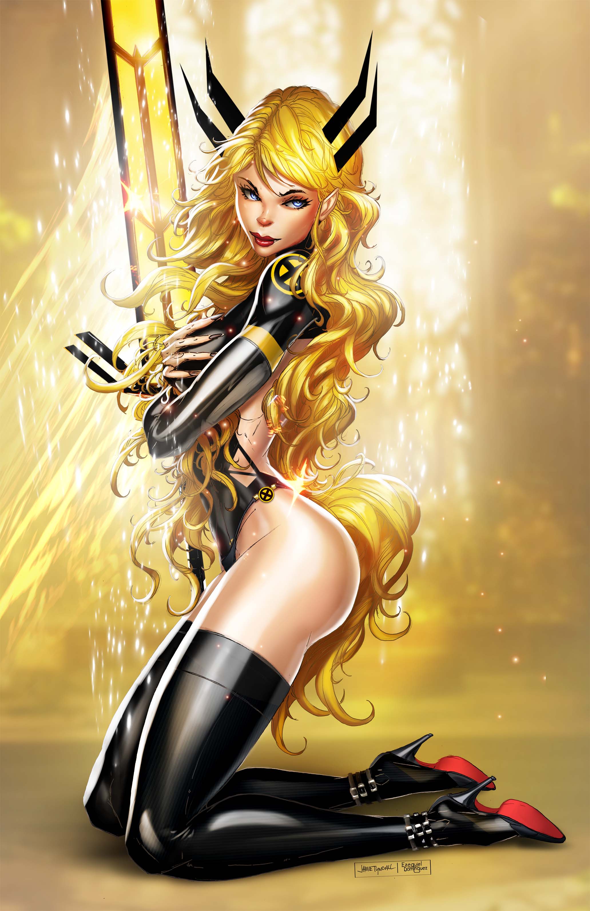 2025 Mutant Sorceress Kneeling Yellow Cosplay Comic
