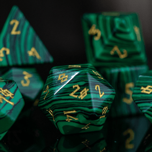 Malachite Stone Dice Set 'PRE-ORDER | SPRING EVENT DEAL' - 