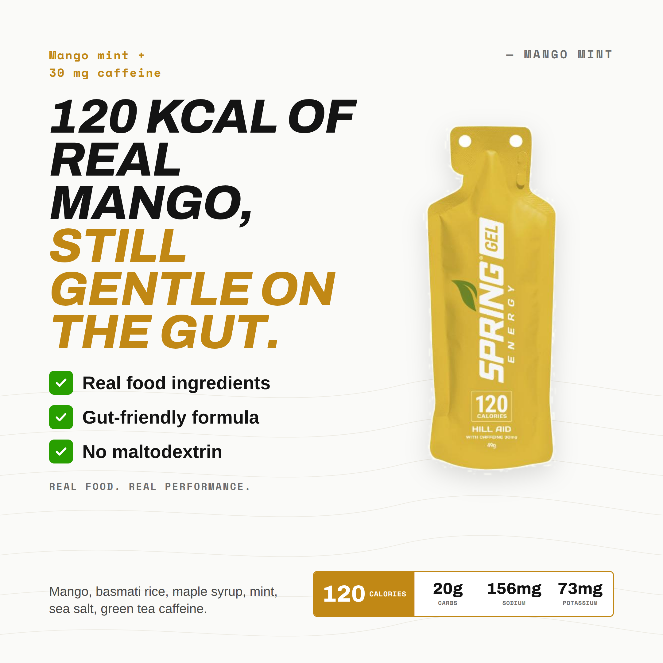 Mango Mint Energy Gel with 30 mg of Caffeine 120 Kcal