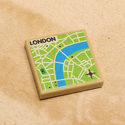B3 Customs® London, England Map (2x2 Tile) - 