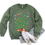 Mario Santa Retro Classic Video Game Christmas Pixel Art Eight Bit Holiday Sweatshirt