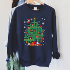 Mario Santa Retro Classic Video Game Christmas Pixel Art Eight Bit Holiday Sweatshirt