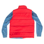 Marty McFly Denim Shirt and Red Puffy Vest Halloween Costume Cosplay