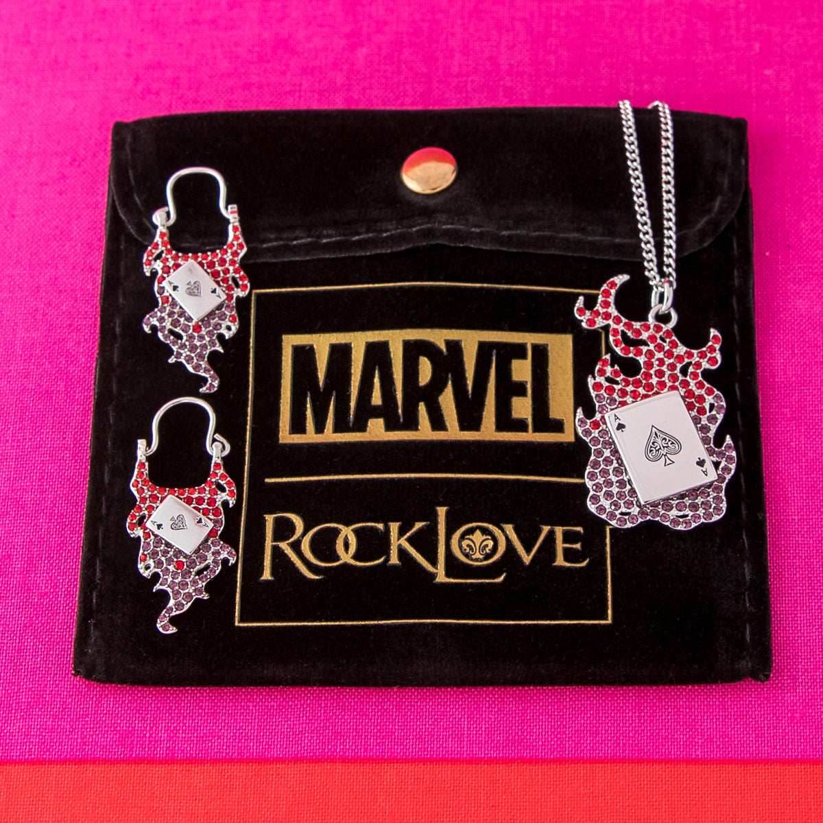 Marvel X RockLove X-MEN Gambit Spinning Card Earrings - 