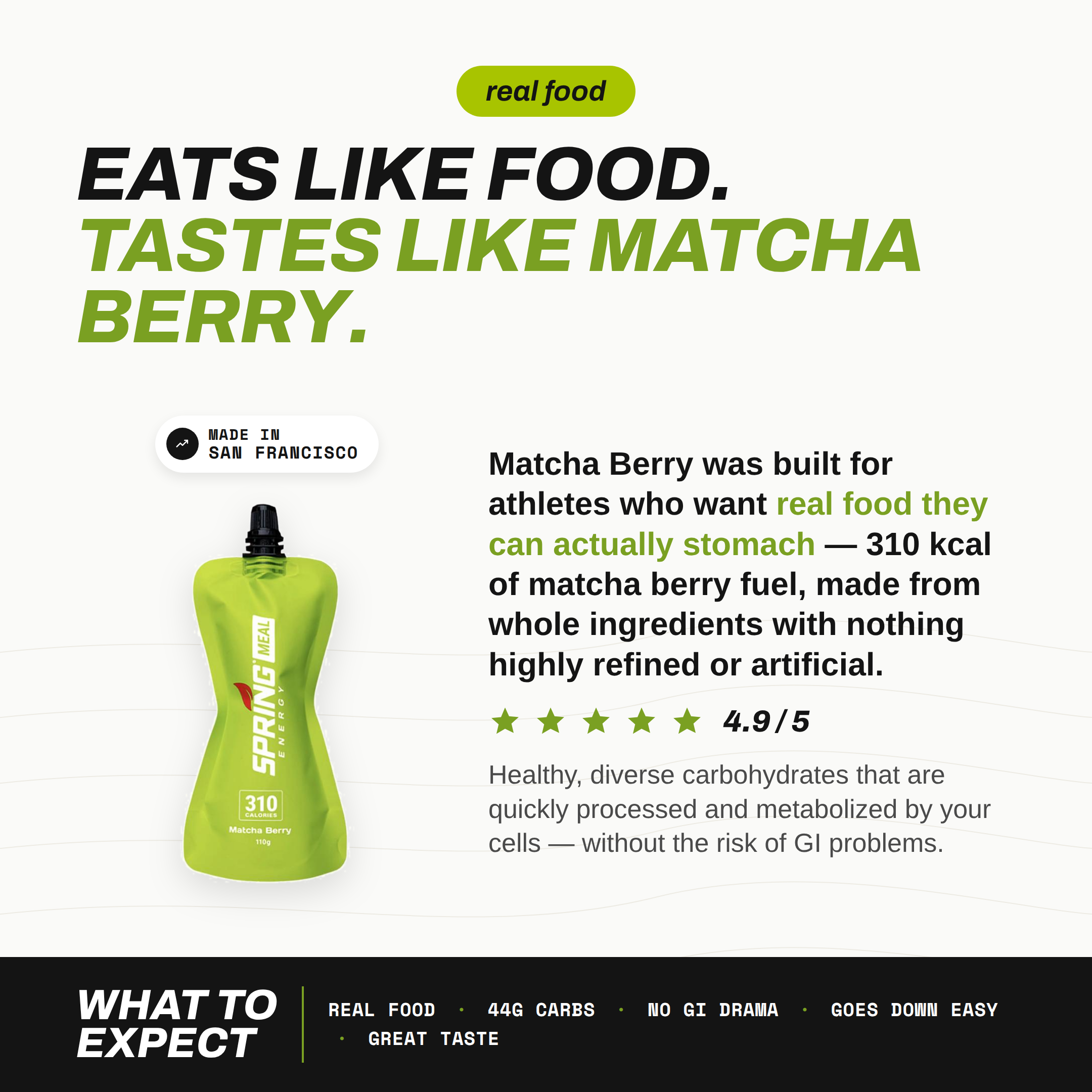 Matcha Berry Endurance Meal With Natural Caffeine (Vegan) 310 Kcal