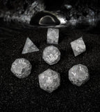 Kraken Dice Cracked Glass 7pc Dice Set - Matte Smoked Grey