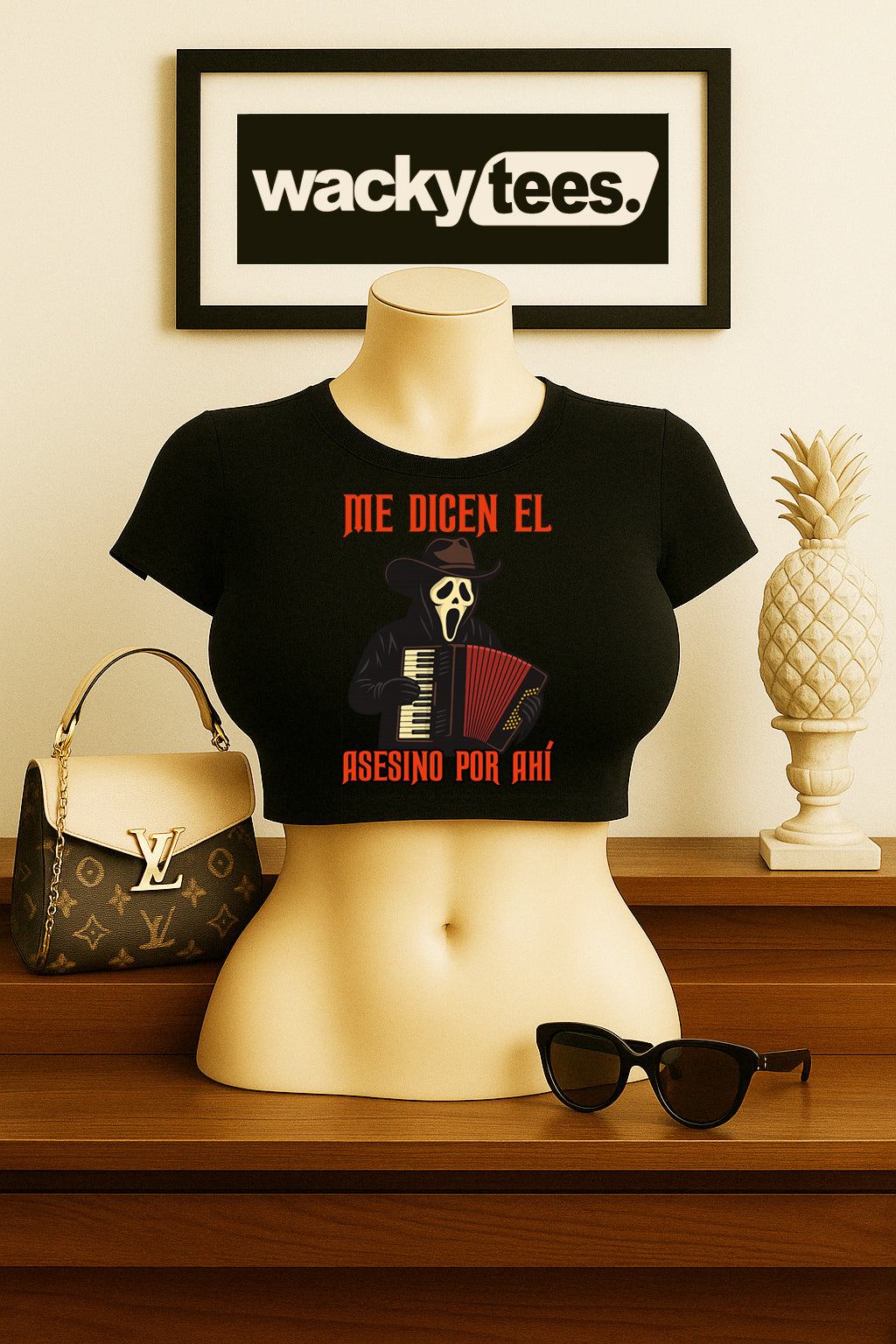 Me Dicen El Asesino Por Ahi Halloween Corrido Ghostface Scream Graphic Tee Shirt