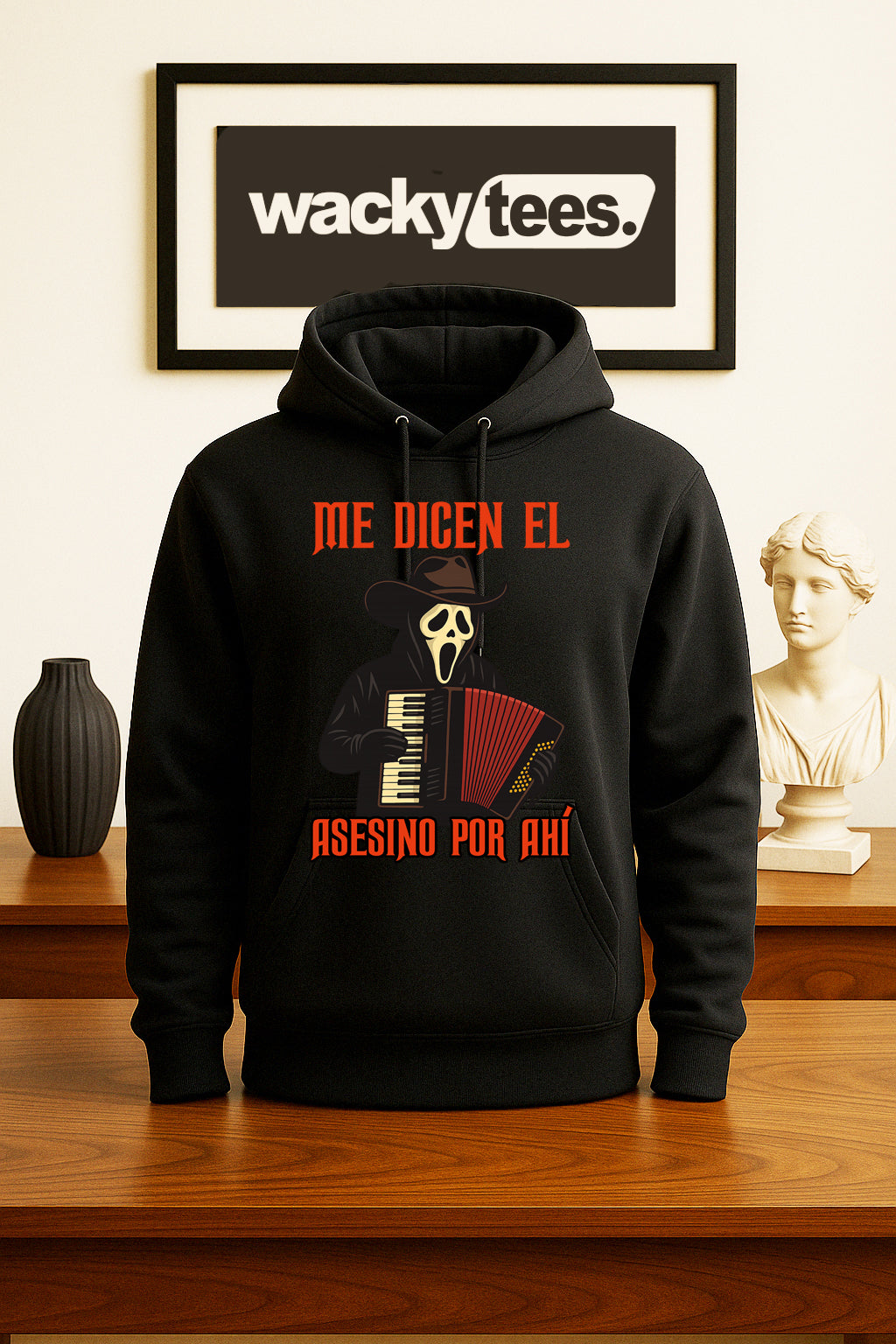 Me Dicen El Asesino Por Ahi Halloween Corrido Ghostface Scream Graphic Tee Shirt