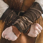 Medieval Leather Arm Guards Viking Bracers Costume Wrist Armor for Renaissance Faire