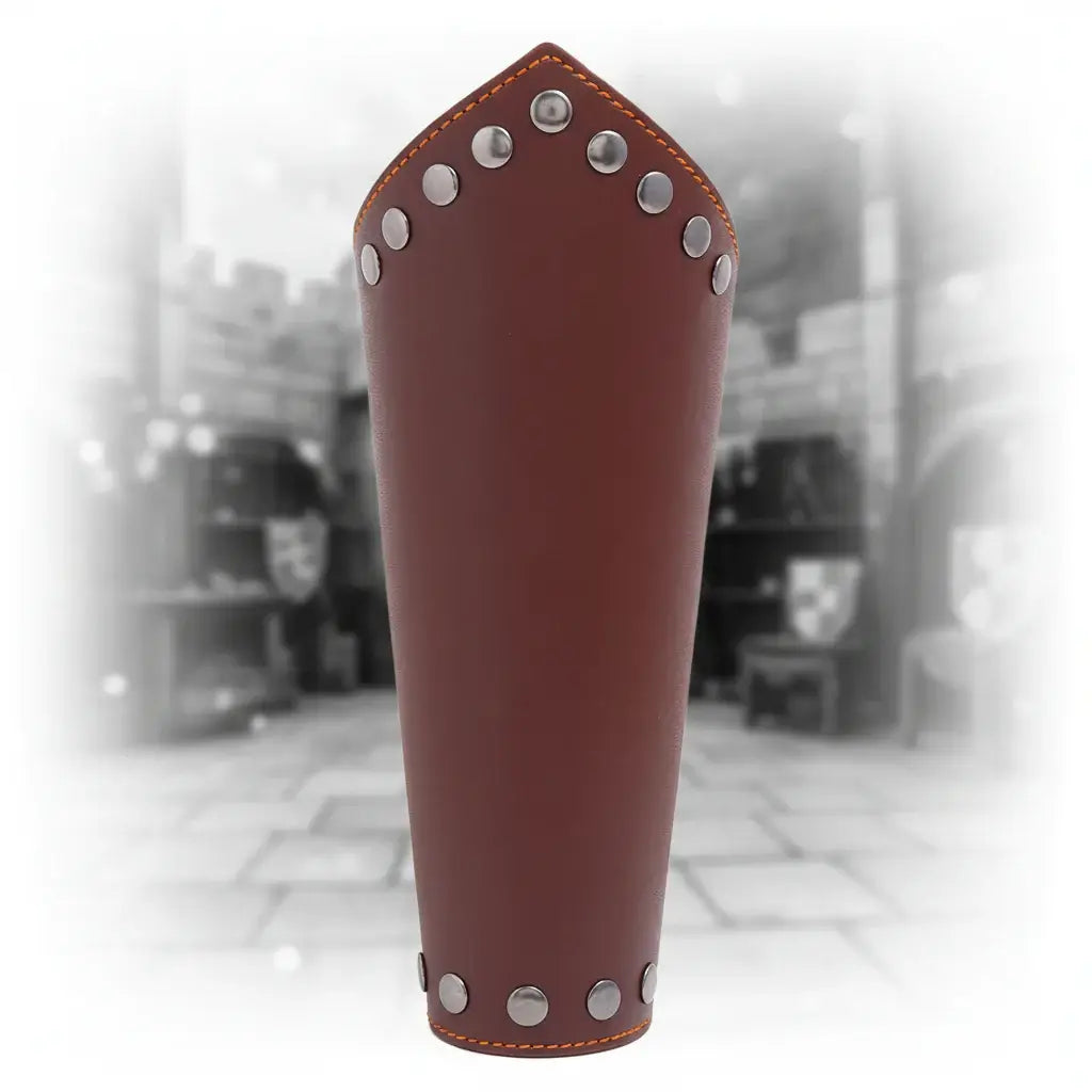 Medieval Viking Wear Wide PU Leather Bracer Cuff Bracelet Men Handwoven Arm Guard