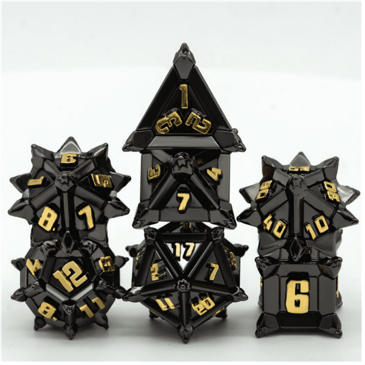 Warrior's Flail: Medieval - Metal RPG Dice Set - 