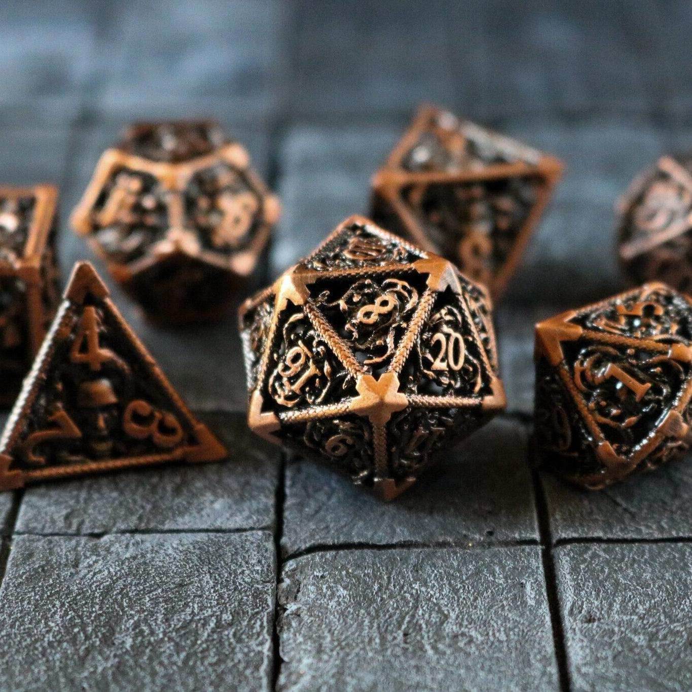 Medusa Copper Hollow Metal DND Dice Set - Only 1 D20