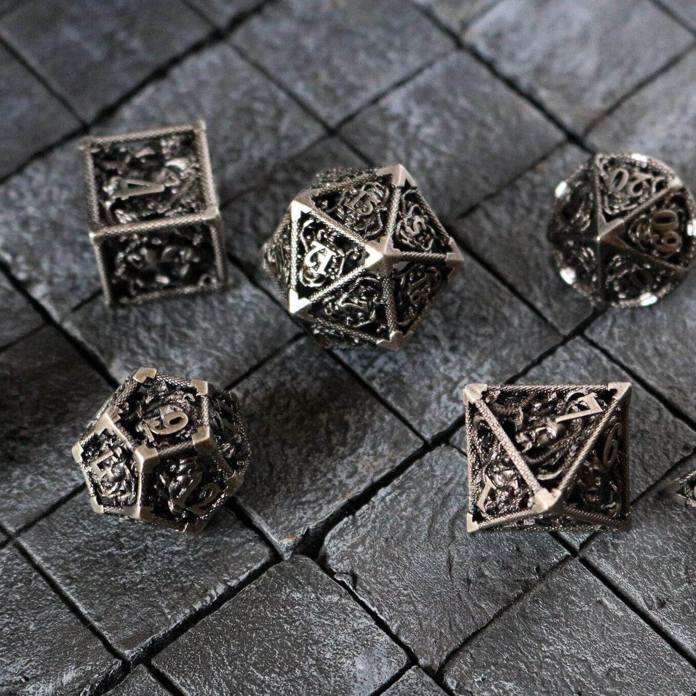Medusa Silver Hollow Metal DND Dice Set - Only 1 D20