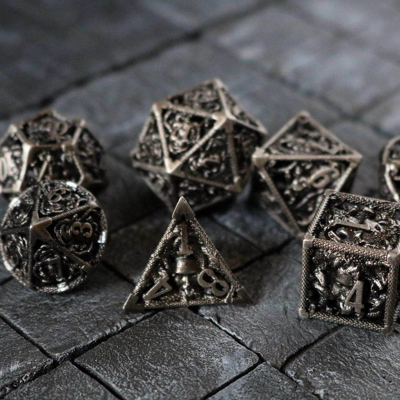 Medusa Silver Hollow Metal DND Dice Set - Only 1 D20